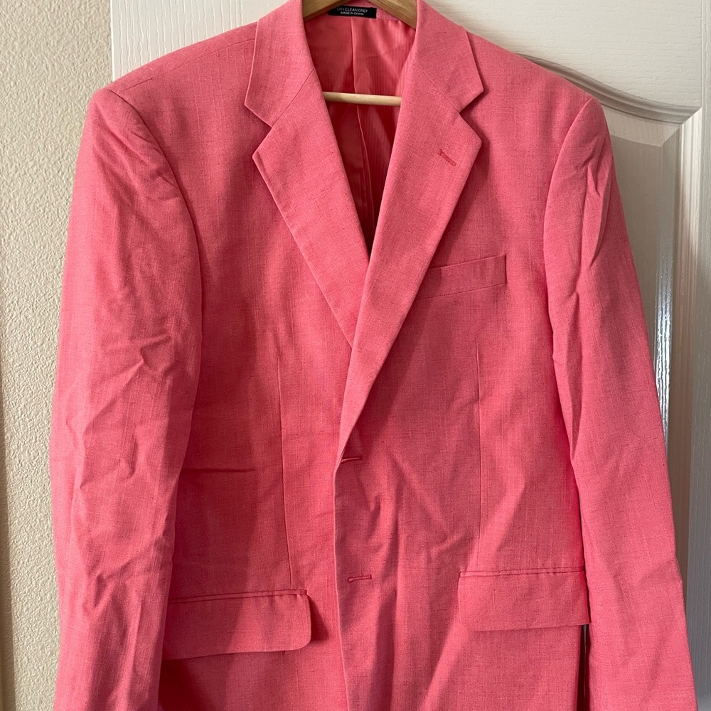 JOHN BLAIR - MEN'S Peach 🍑 Rose BLAZER JACKET SPORT COAT - SIZE 42 3